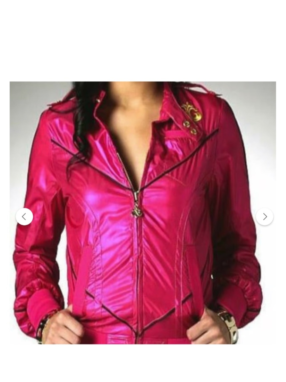 NEW Y2K Dereon bomber SUPREME LIGHT WINDBREAKER  Hot pink JACKET 1X 14 16 Spring